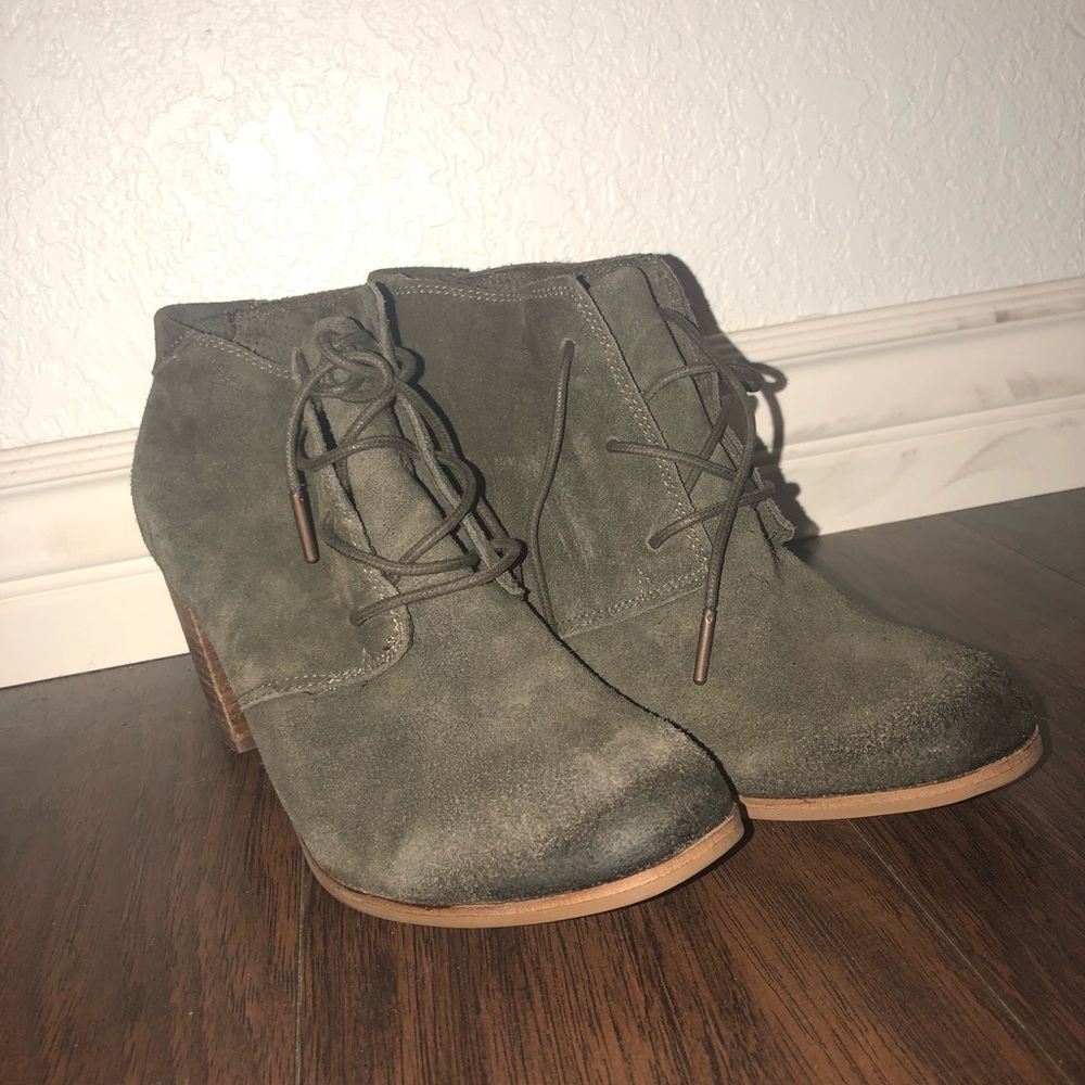 TOMS - Suede green Booties